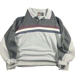 Vintage 90s USA Olympic Team Long Sleeve Collared Sweatshirt Striped Sz XXL